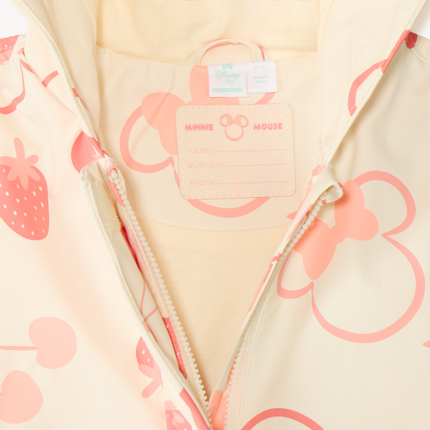 Parka gomme à capuche avec oreilles 3D imprimé Minnie Disney pour bébé fille 