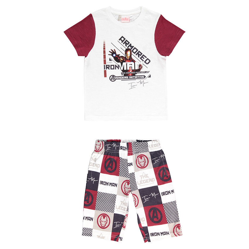 Junior - Pyjama avec tee-shirt manches courtes Marvel print Iron Man 