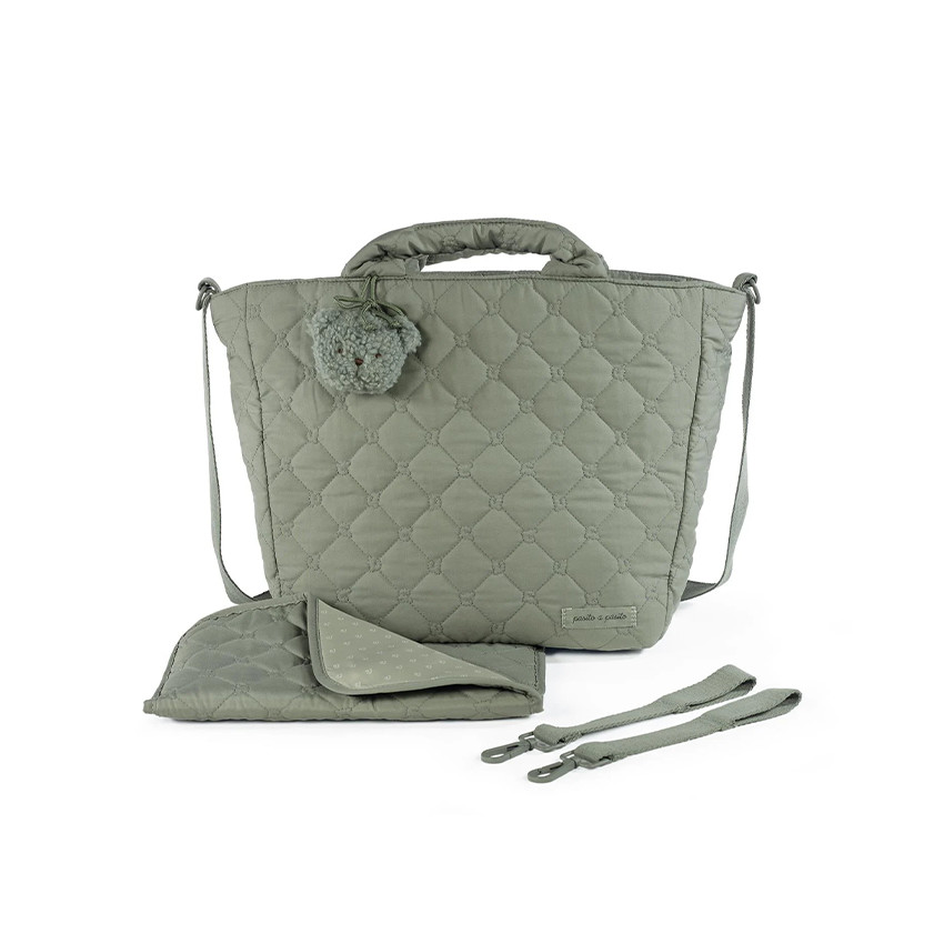 Sac à langer Paddington vert effet matelassé