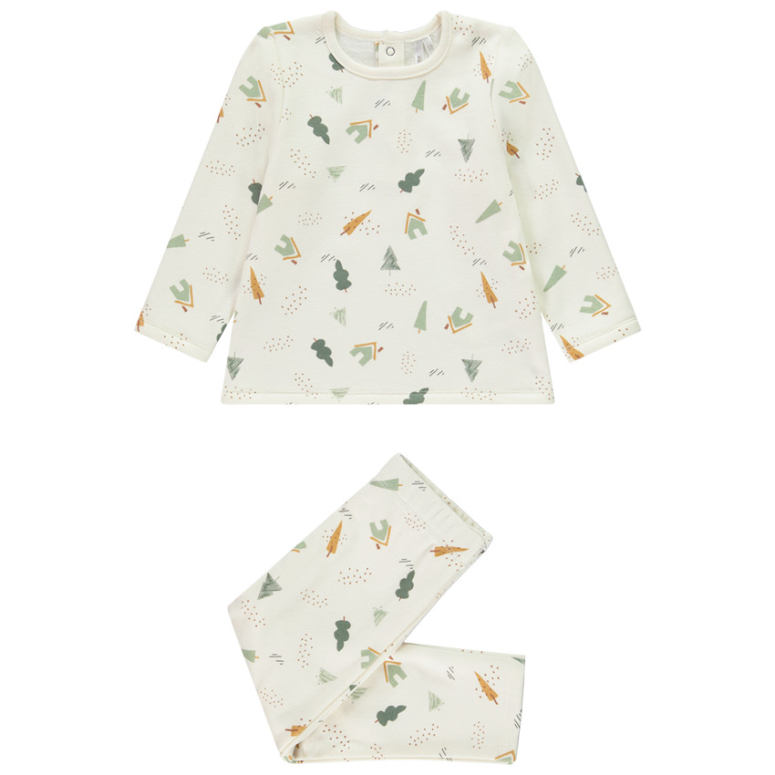 Set pyjama 2 pièces en velours imprimé fantaisie pour bébé garçon  