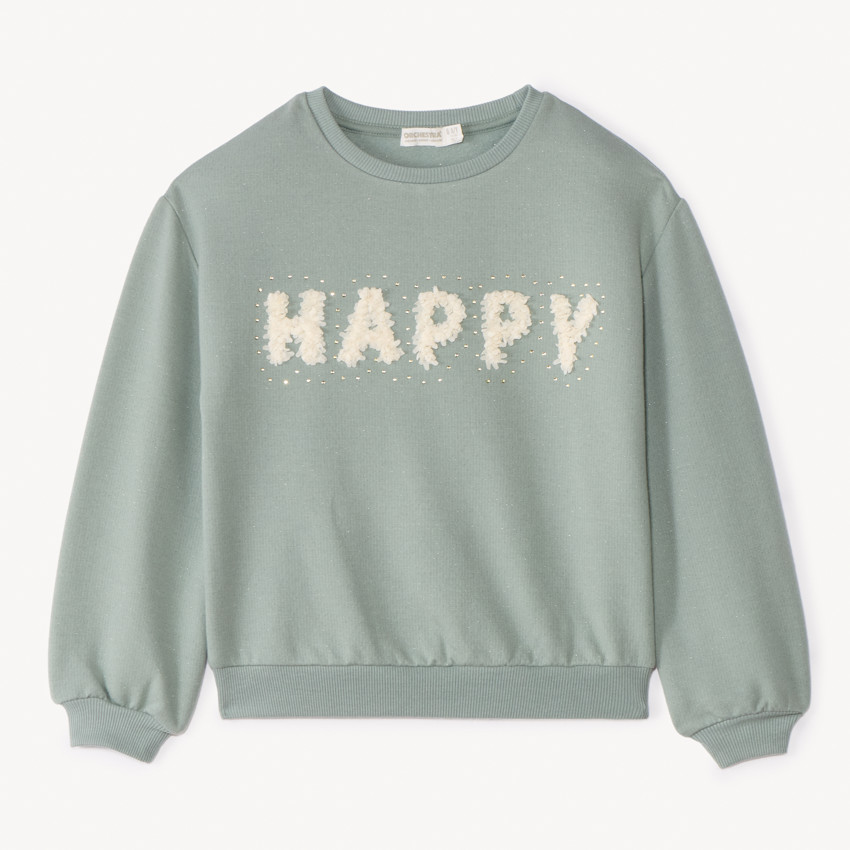 Sweat molleton oversize à motif effet pétales 3D pour fille 