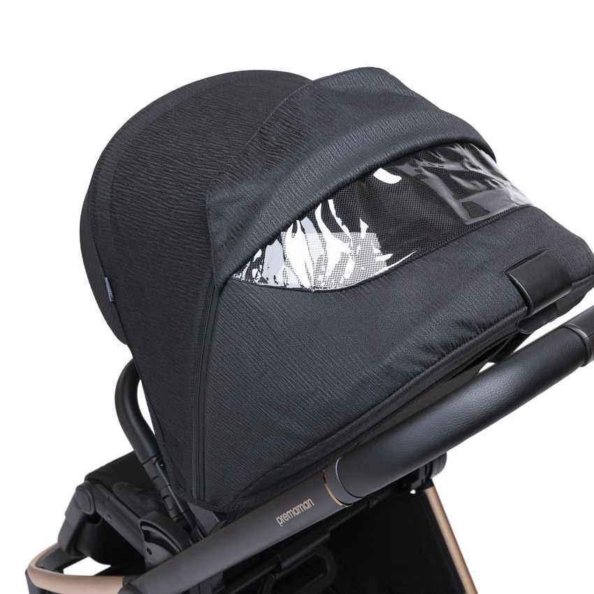 Poussette trio Alba avec nacelle noir/champagne 