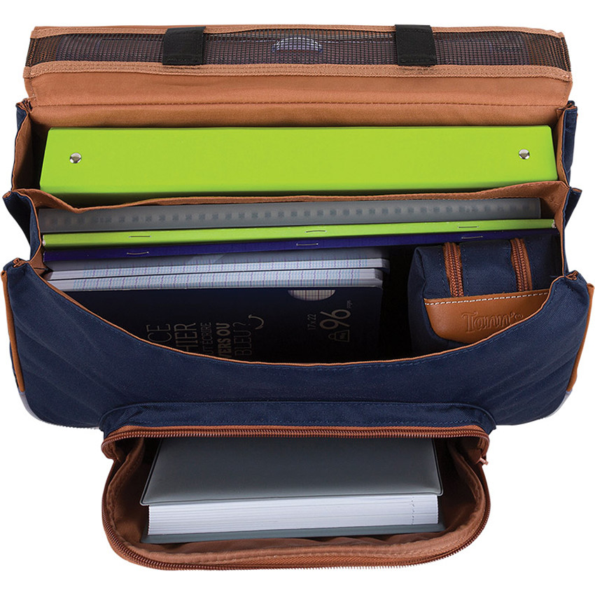 Cartable Camille avec poche pour gourde - bleu 