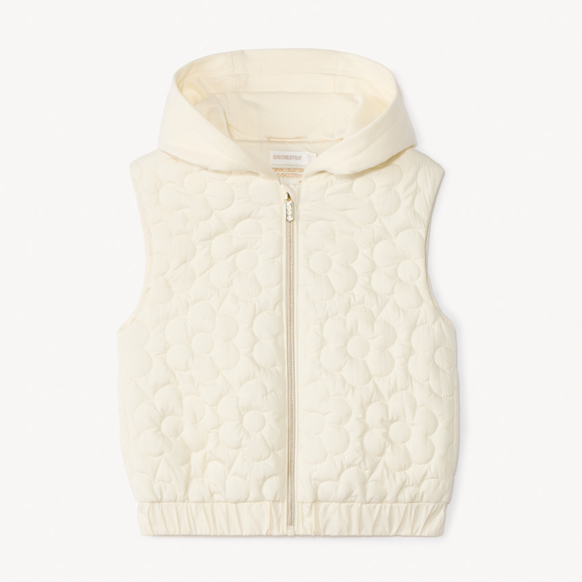 Doudoune sans manches matelassée fleurs pour fille 