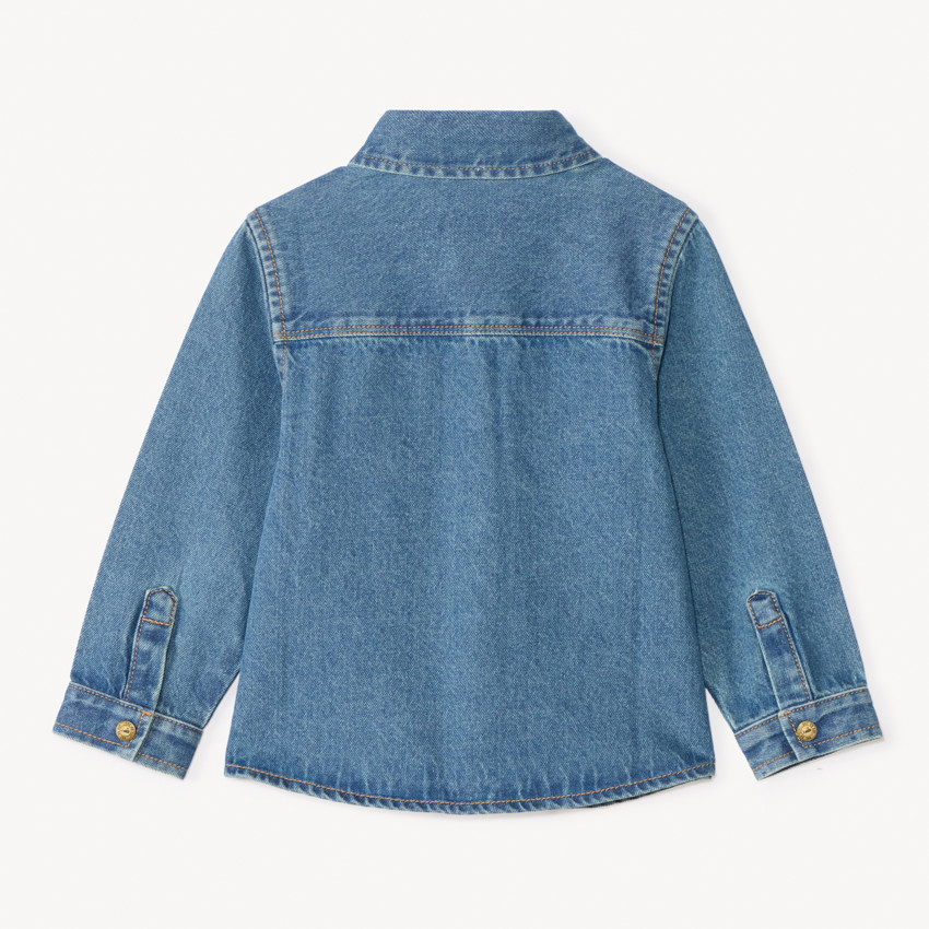 Veste en jean brodée voilier pour bébé garçon 