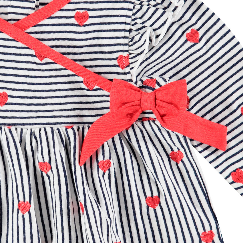 Ensemble bi-matière legging et tunique imprimé coeurs 