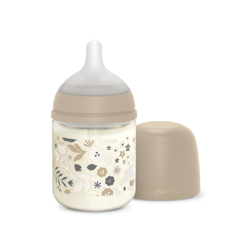 Biberon en verre avec tétine SX Pro S 120ML Wonderland Beige 