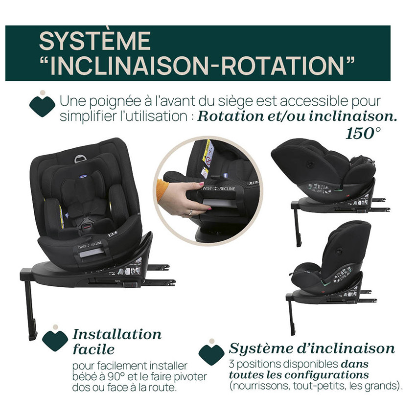 Siège auto EverOne Isofix i-Size 40-150cm Groupe 0/1/2/3 Black 
