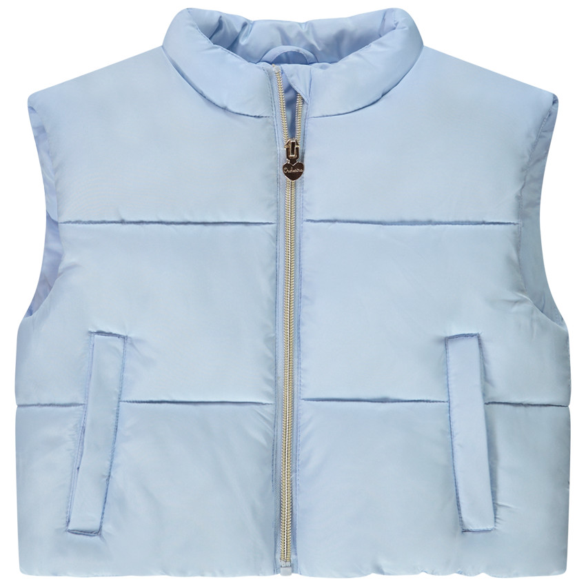 Doudoune sans manches effet satiné pour fille