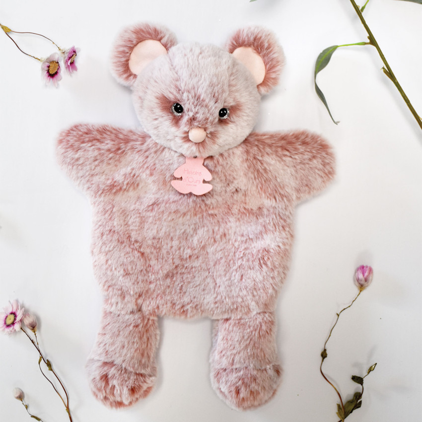 Doudou marionnette Sweety Mouse - Rose 