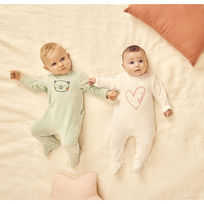 Dors bien en velours print coeur pour bebe fille Orchestra