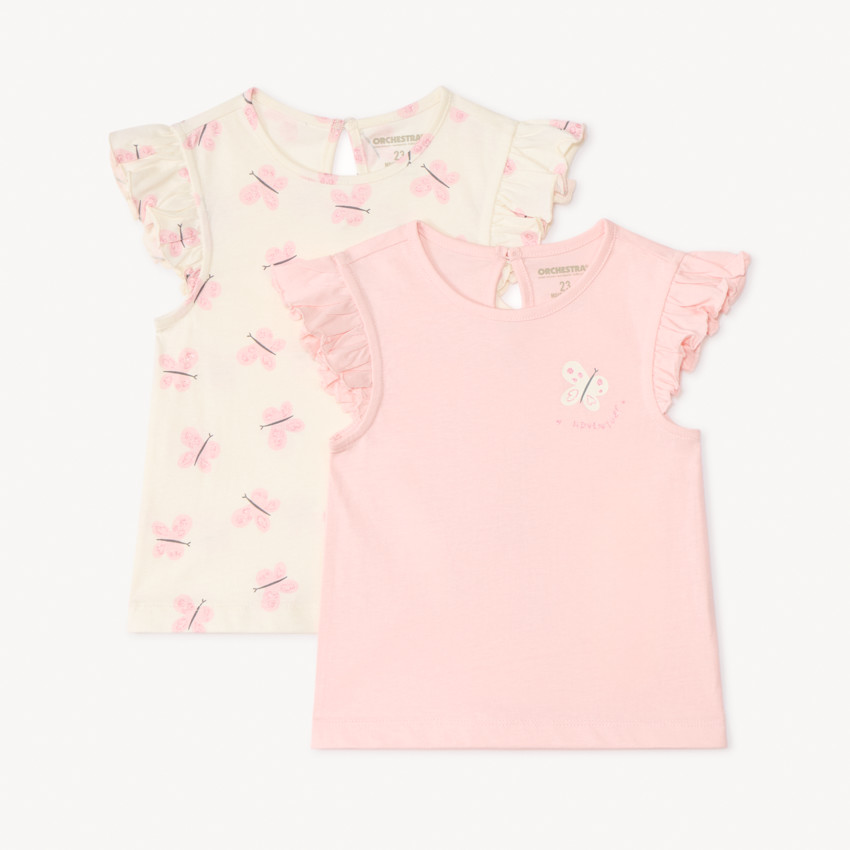 Lot de t-shirt manches courtes fantaisie pour bébé fille