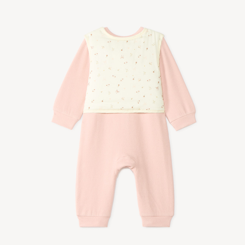Ensemble 2 pièces combinaison et gilet sans manches motifs fantaisie 