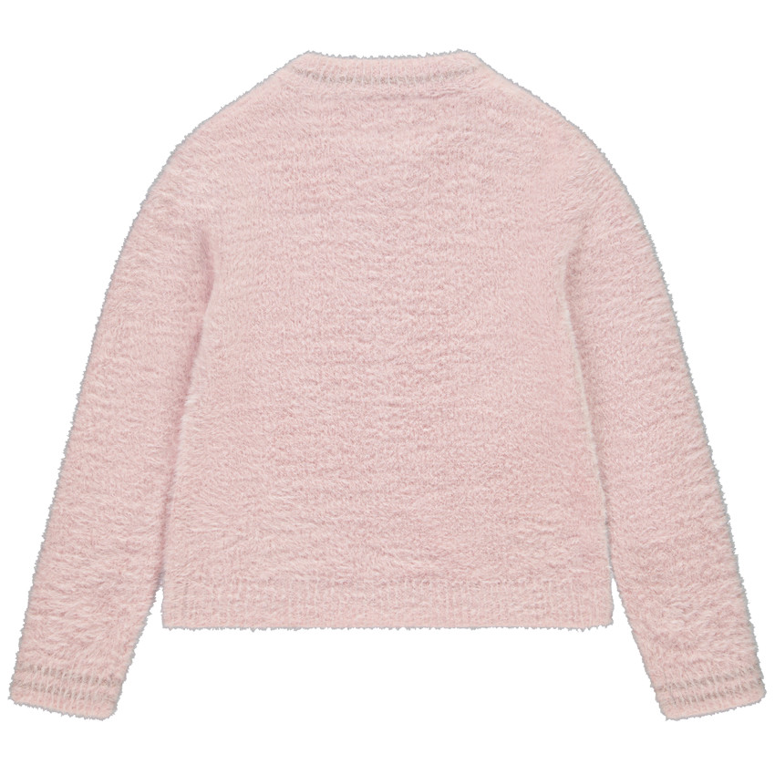 Gilet manches longues en tricot effet mohair et style Bomber pour fille  