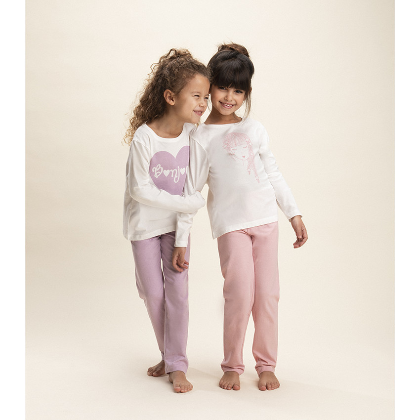 Lot de 2 pyjamas en coton bio pour fille 