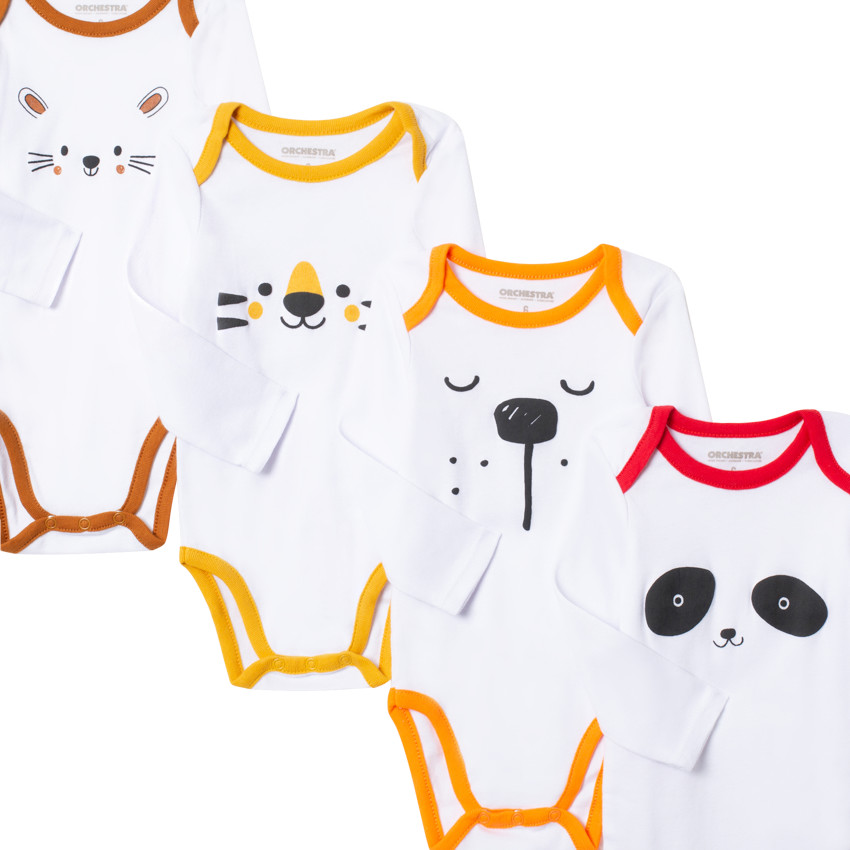 Lot de 7 bodies manches longues en coton pour bébé garçon 