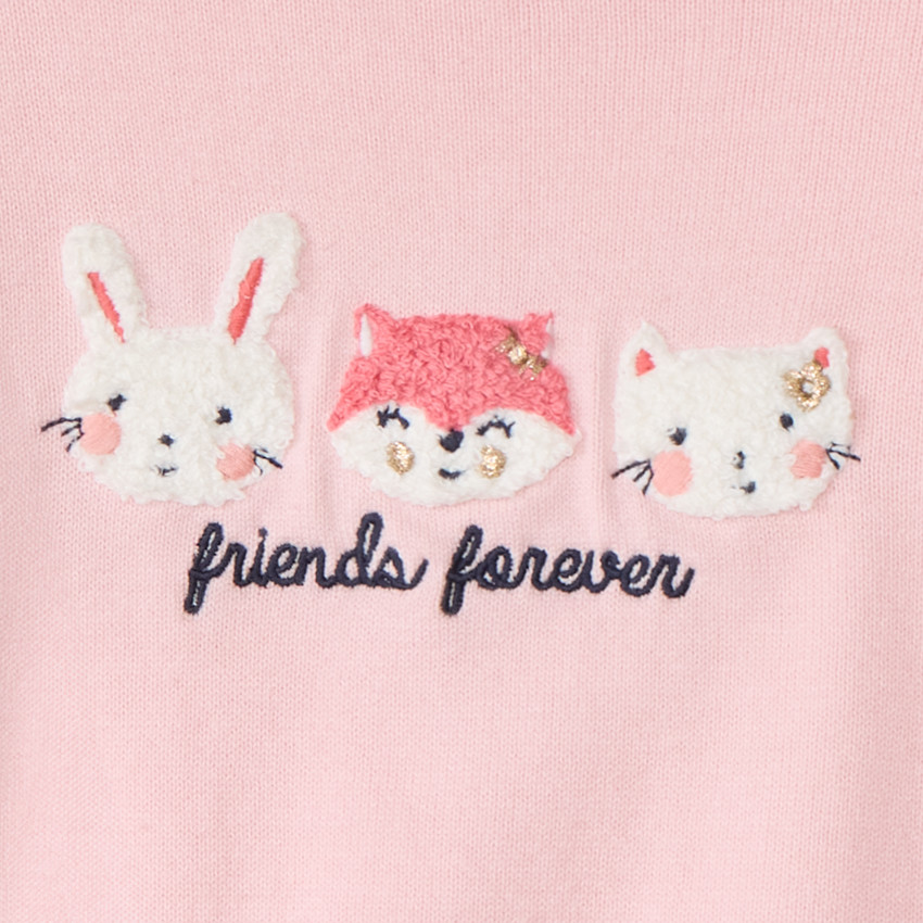 Pull en tricot à motifs brodés pour bébé fille 