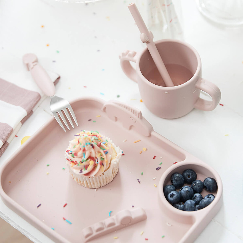 Lot de 5 pailles en silicone Peekaboo - Bleu mixte 