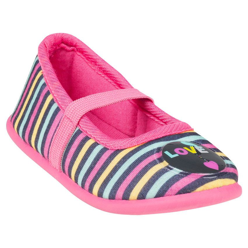 Chaussons babies à élastique et rayures multicolores 