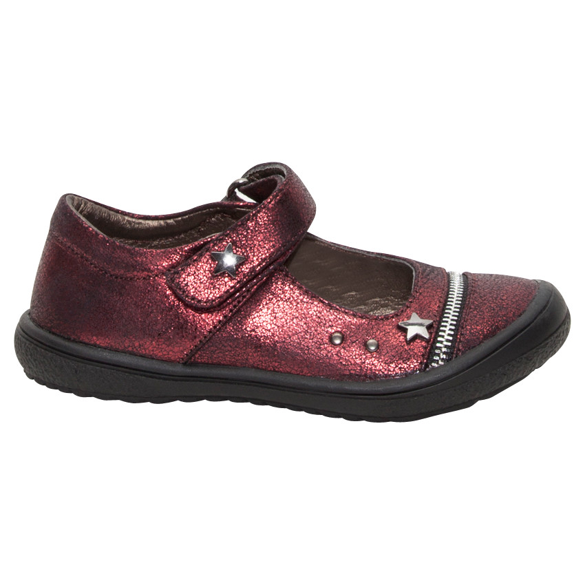 Babies coloris bordeaux avec zip fantaisie et rivets étoiles 
