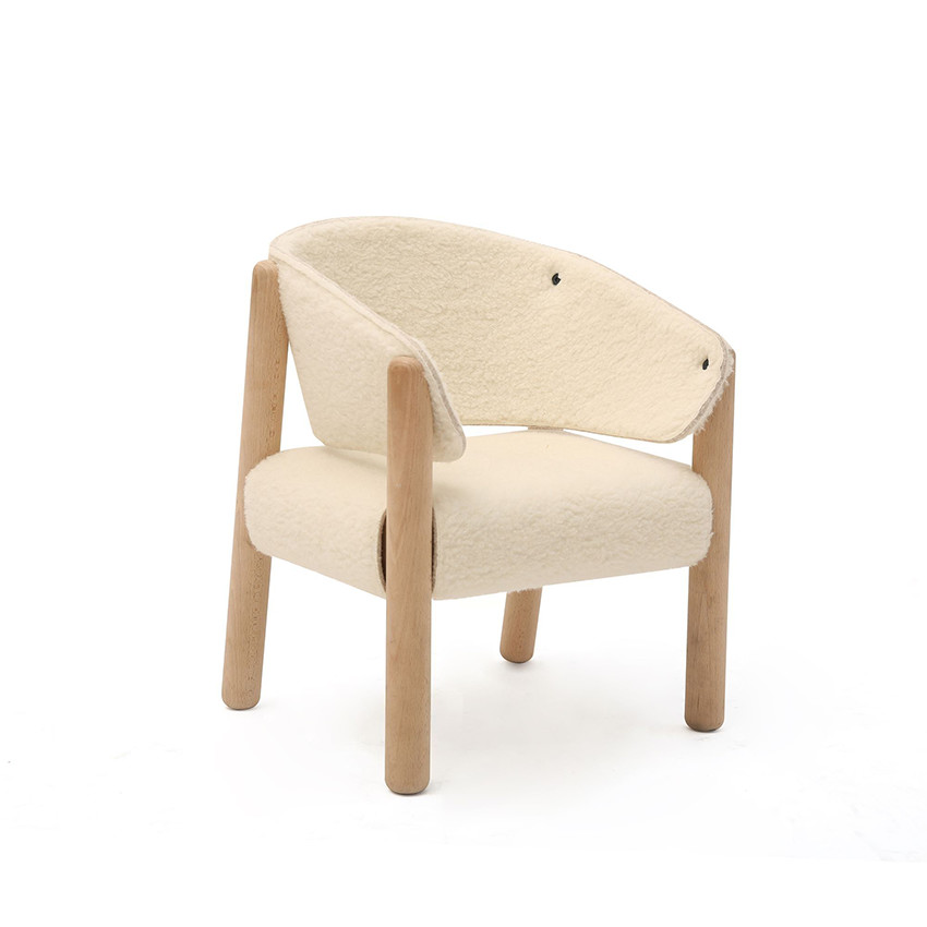 Chaise enfant SABA en bois de hêtre brut - Fur Milk  