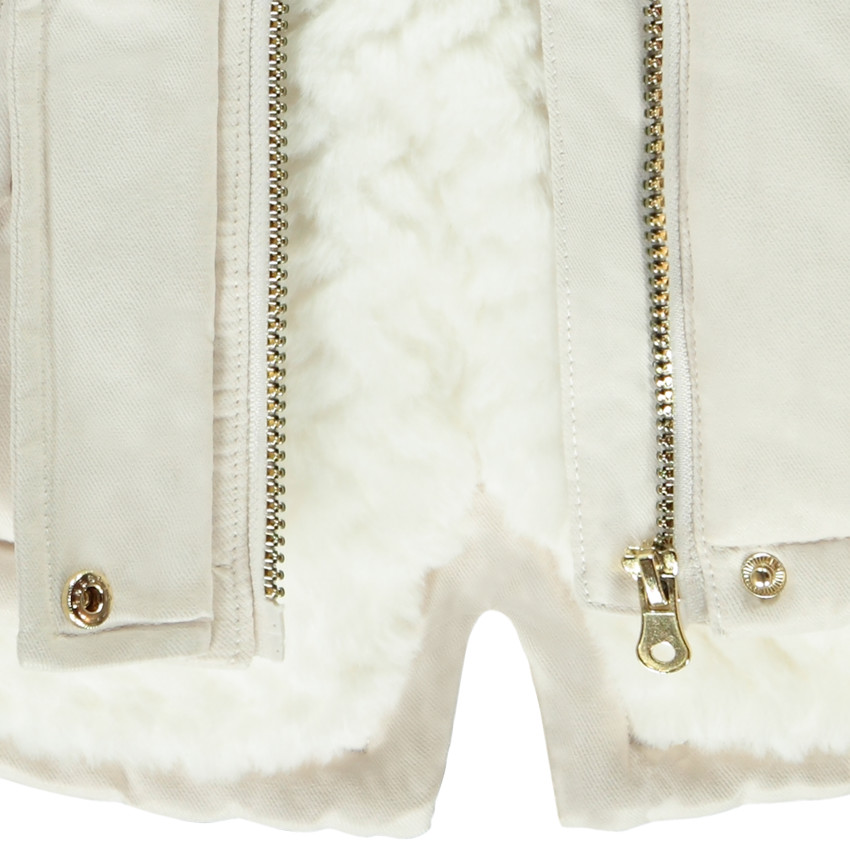 Parka déperlante à capuche effet fourrure pour fille 