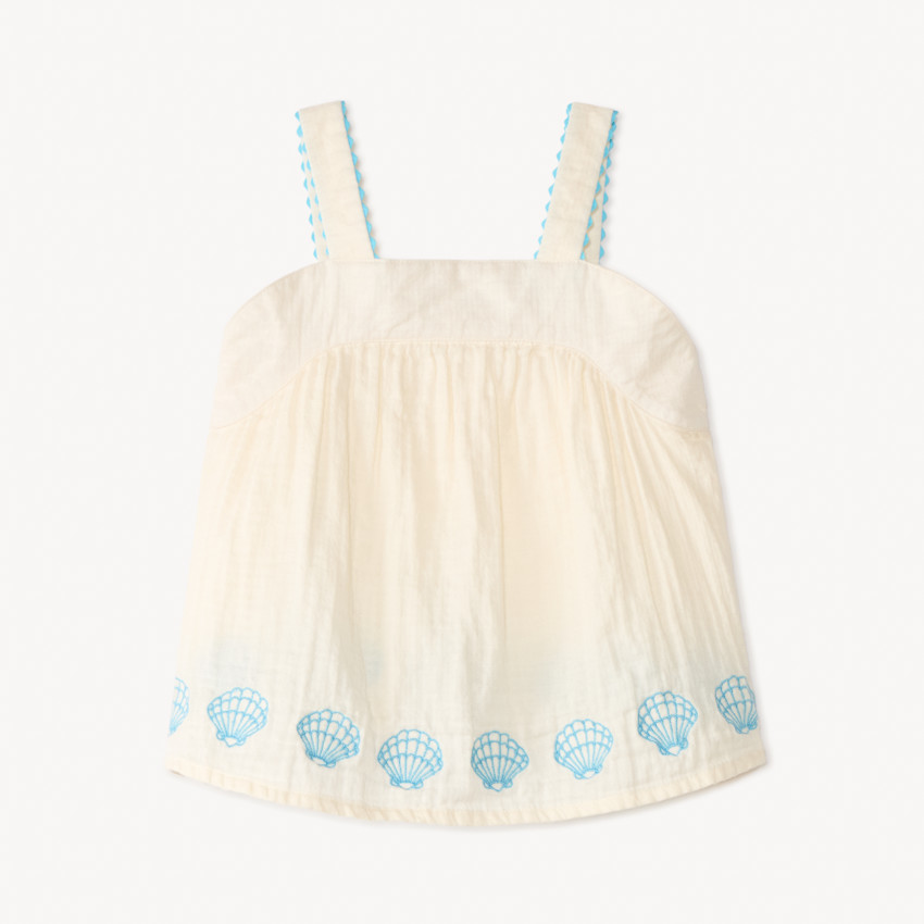 Débardeur péplum à broderie coquillage pour bébé fille  