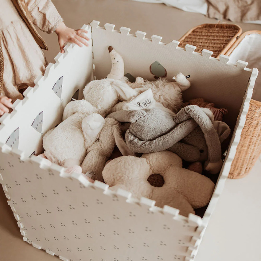 Tapis de dalles en mousse réversibles 180 x 180 cm nombres/motif minimaliste 