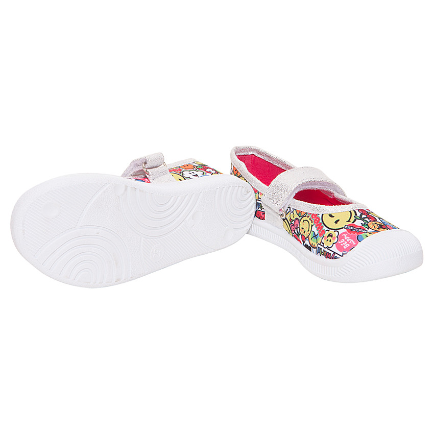 Babies en toile et paillettes imprimée Smiley 