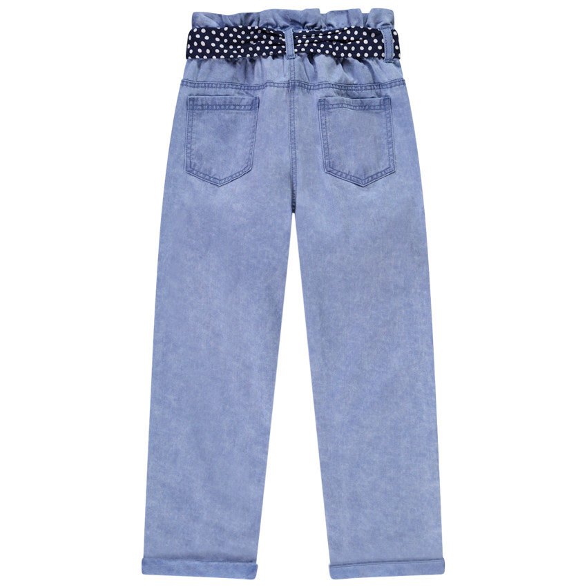 Pantalon paper bag avec ceinture fantaisie pour fille 
