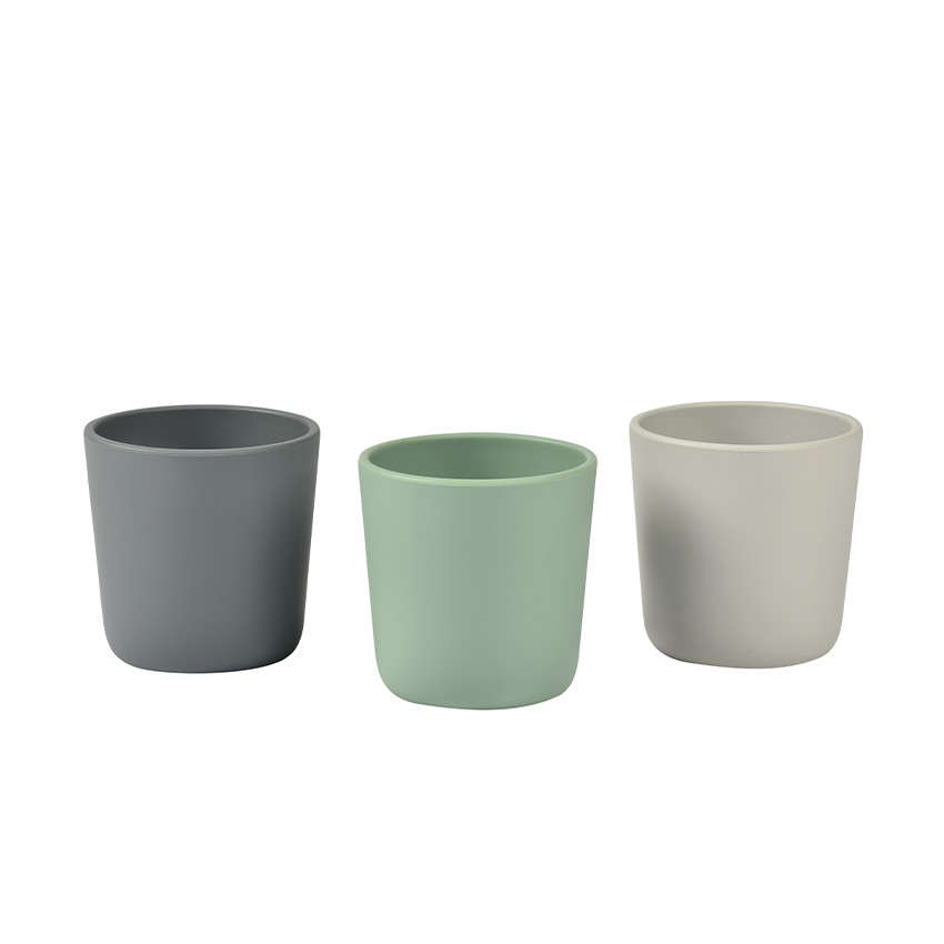 Set de 3 verres en silicone - Grey/Sage Green/Velvet 
