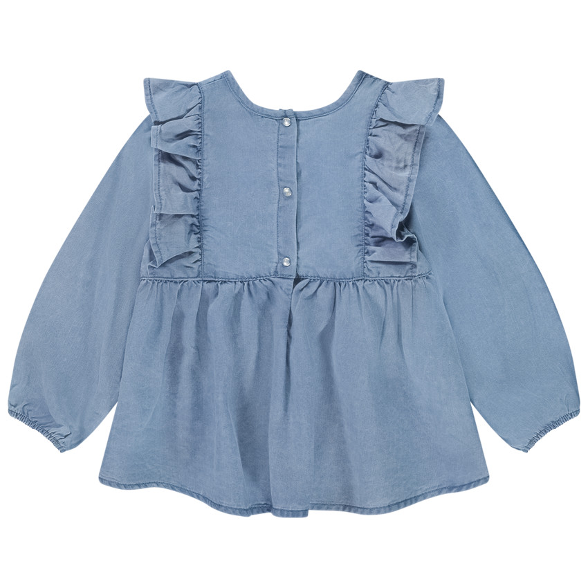 Tunique manches longues effet jean pour bébé fille 