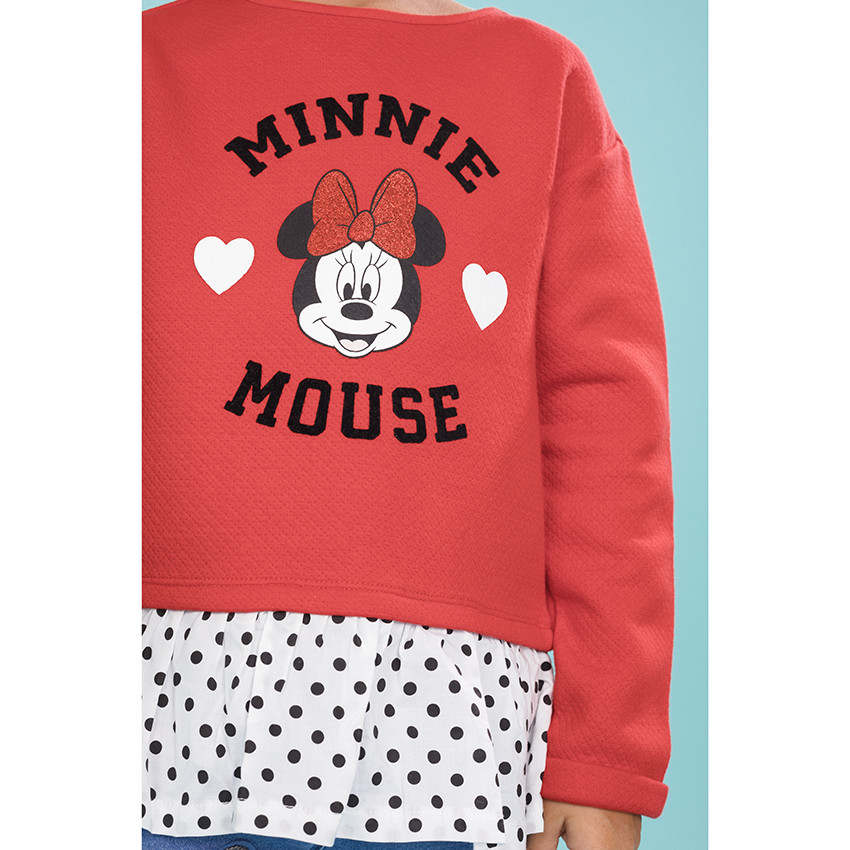 Sweat en molleton effet 2 en 1 print Minnie Disney à paillettes 