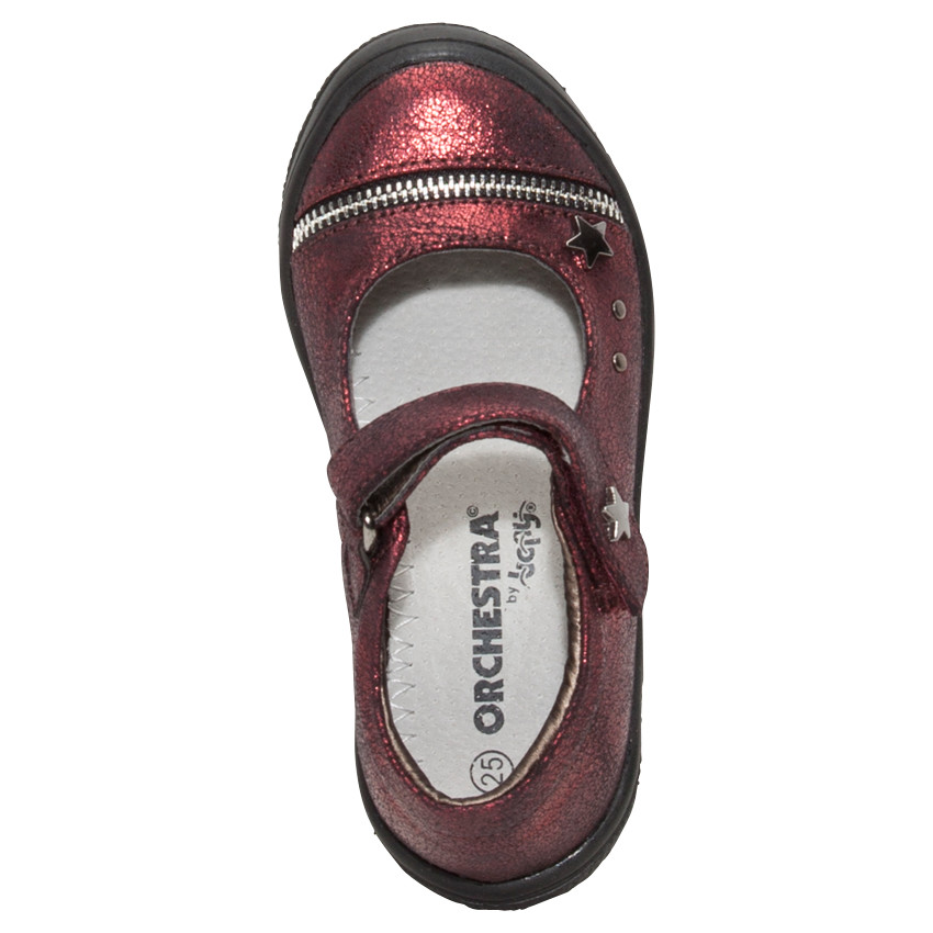 Babies coloris bordeaux avec zip fantaisie et rivets étoiles 