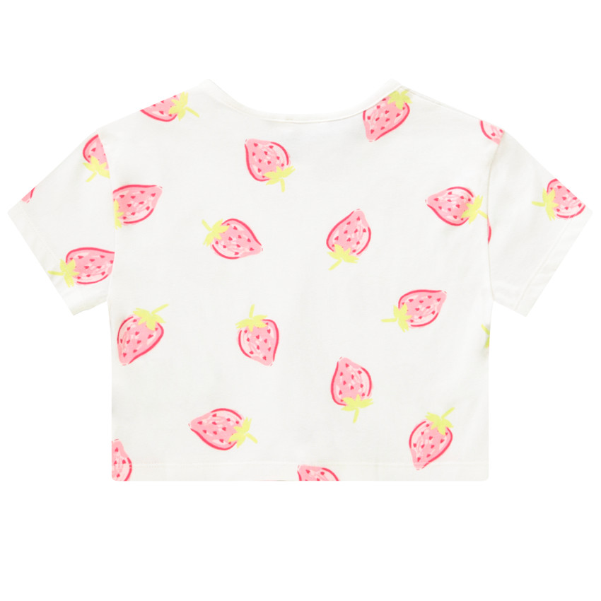 Crop top manches courtes imprimé fruits pour fille 