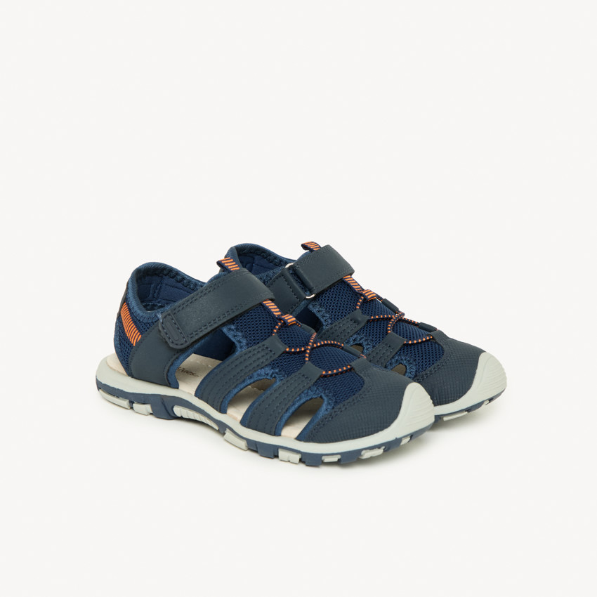 Sandales velcro avec élastiques bicolores pour garçon