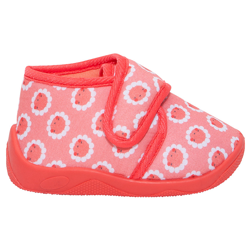 Chaussons bottillons à scratch imprimés fleurs 