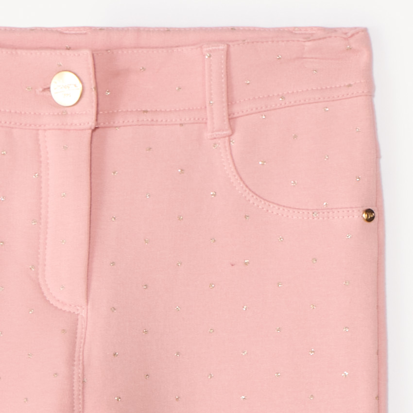 Pantalon skinny imprimé pois pailletés pour fille 