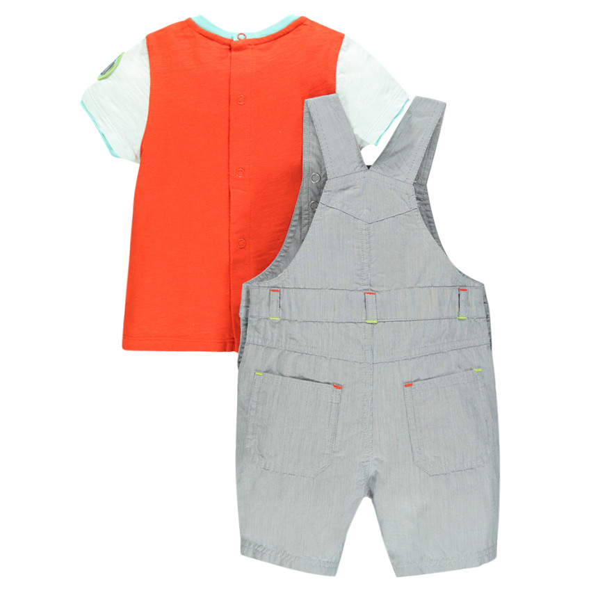 Ensemble tee-shirt manches courtes et salopette 