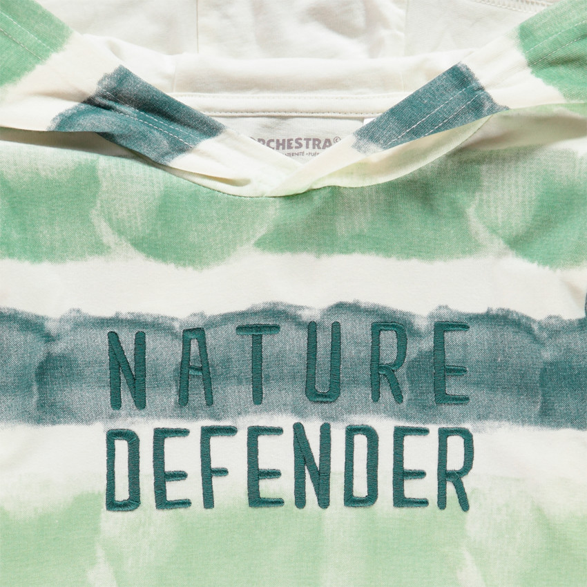 T-shirt manches longues à capuche tie and dye pour enfant garçon 