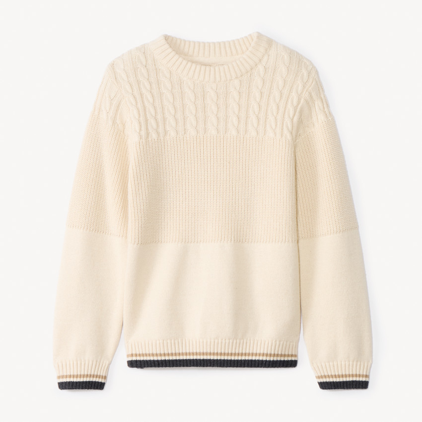 Pull en tricot fantaisie uni pour garçon