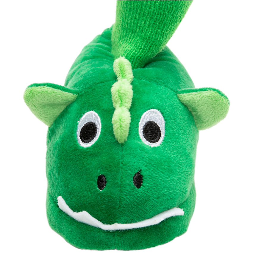 Chaussons dinosaures en peluche à détails brodés du 24 au 27 