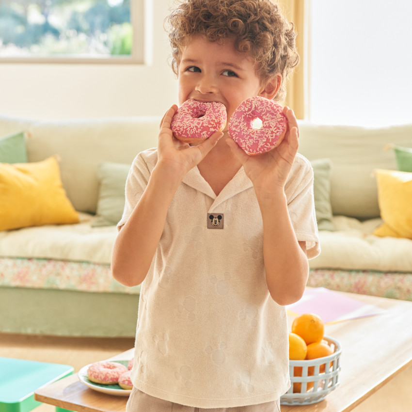 Polo manches courtes en éponge Mickey Disney pour garçon 