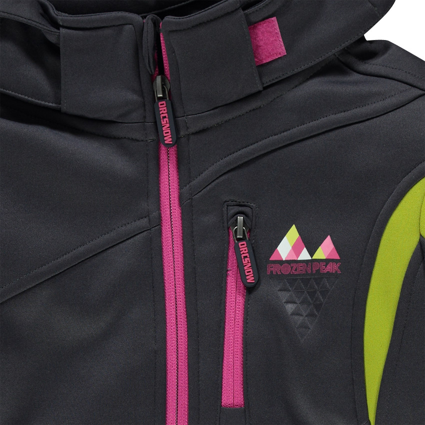 Junior - Veste de ski (softshell) doublée micropolaire à capuche amovible  