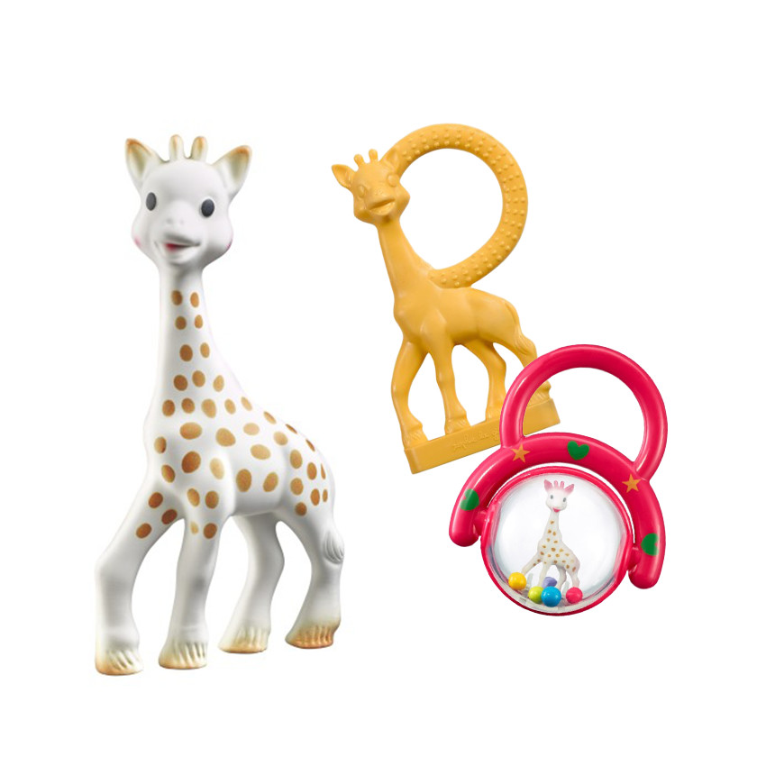 Sac cadeau avec 3 jouets d'éveil Sophie la Girafe 