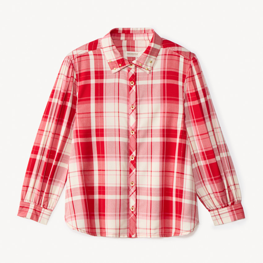 Chemise manches longues à carreaux pour fille