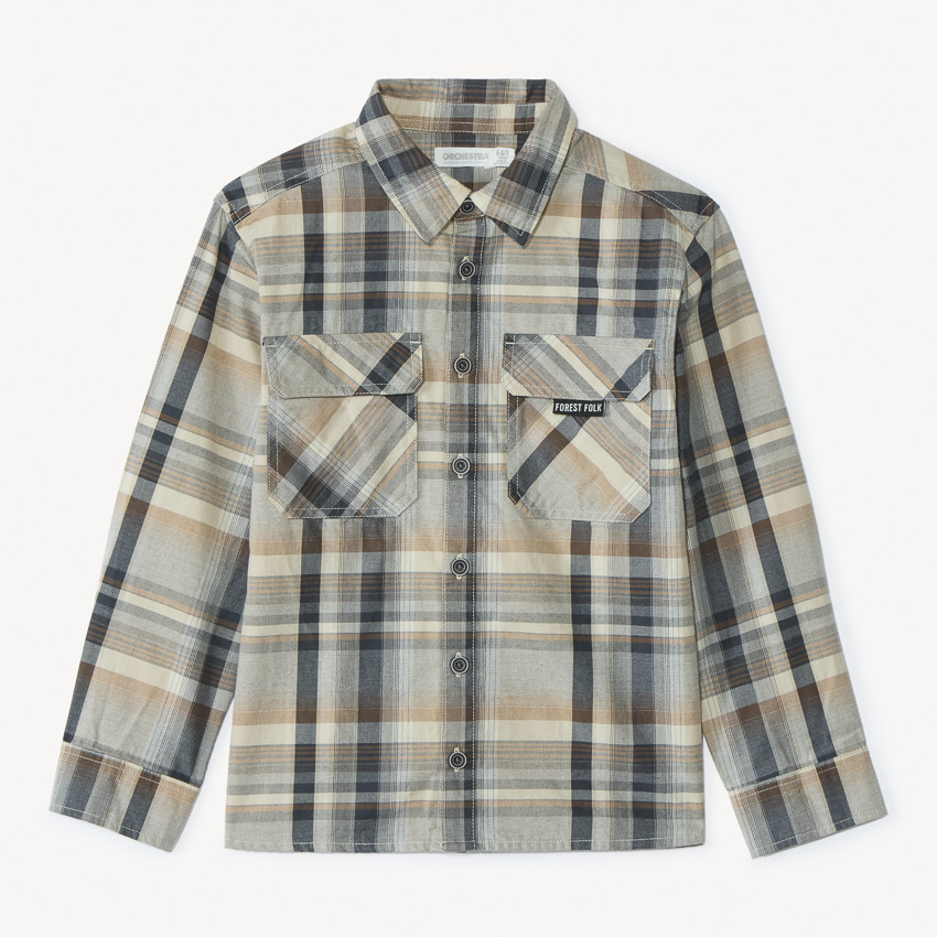 Chemise manches longues à carreaux pour garçon