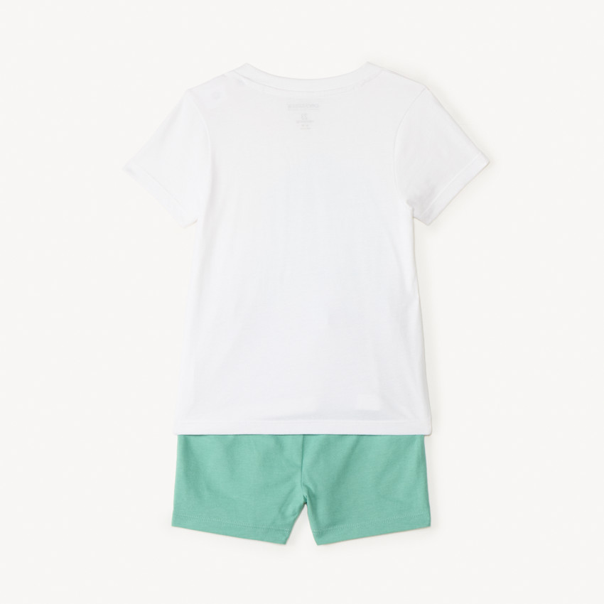 Ensemble 2 pièces t-shirt manches courtes + short fantaisie pour bébé garçon 