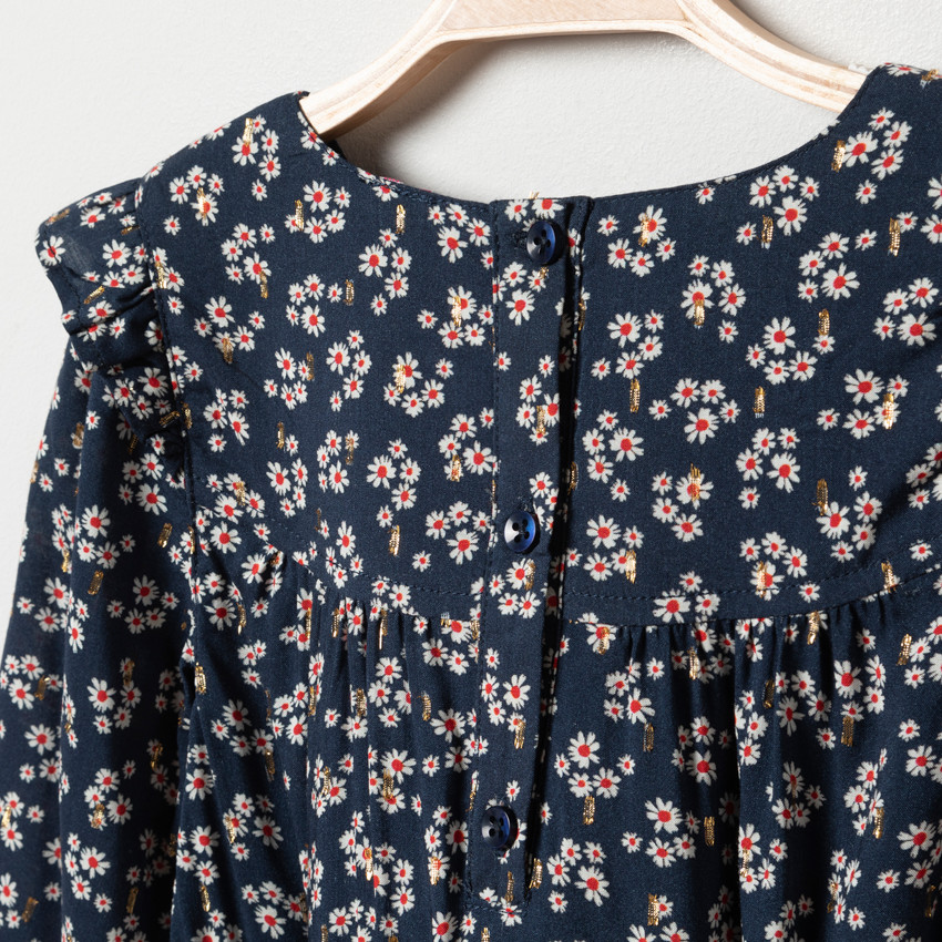 Robe à manches longues imprimée floral all-over 