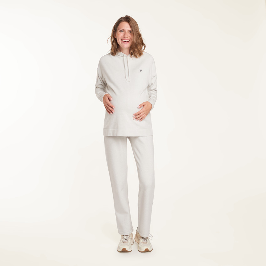 Sweat à capuche de grossesse en tricot broderie cœur 